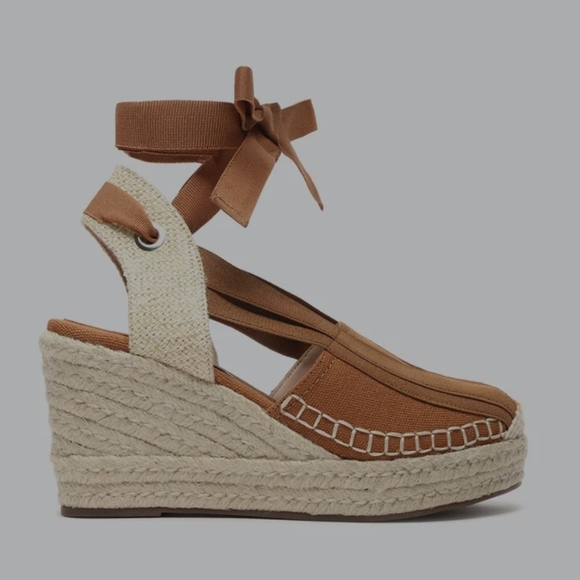 SCHUTZ Shoes - SCHUTZ Brown and Cream Espadrille Wedges